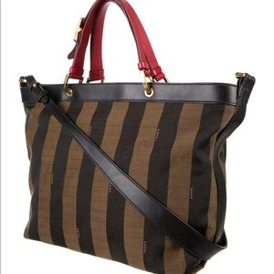 Fendi Pequin Canvas Tote